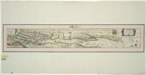Karte der Unterelbe, 1:160 000, Kupferstich, 1628